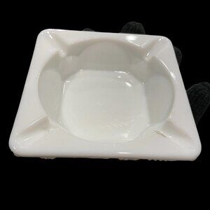Westmoreland Ashtray Vintage Milk Glass Square Cigarette 4" Bar Ware Cigars